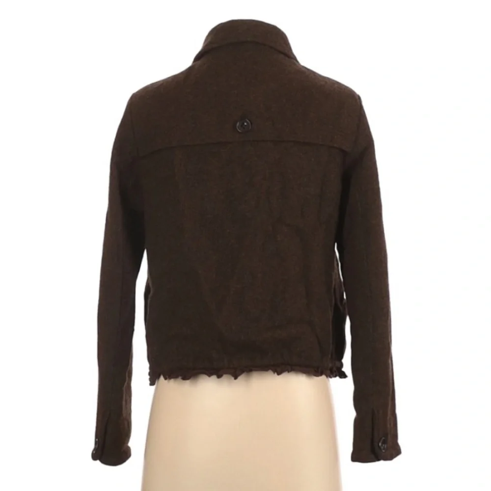 GAP | 100% Wool Brown Jacket Coat Frayed Warm Winter Coat - Picture 4 of 9